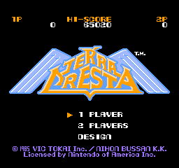 Terra Cresta (USA) Title Screen